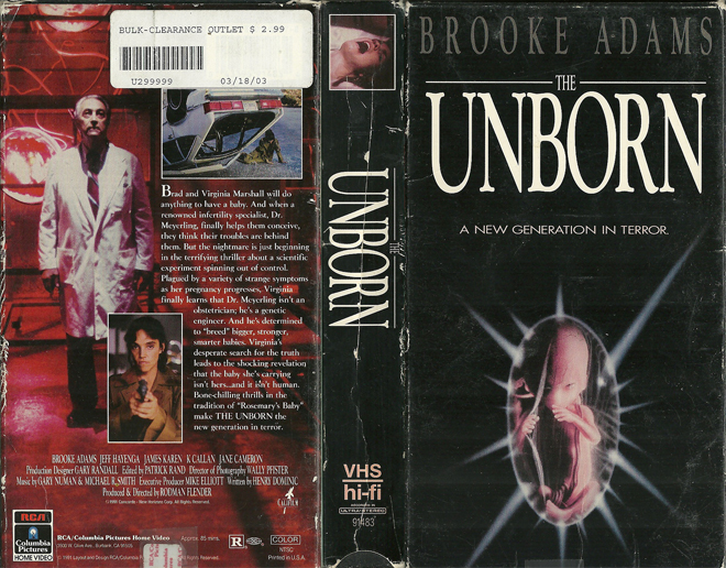 THE UNBORN VHS COVER, VHS COVERS