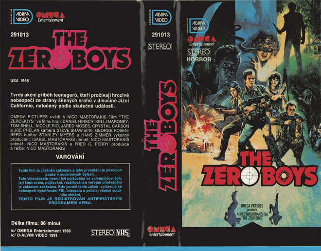 THE ZERO BOYS OMEGA ENTERTAINMENT VHS COVER, VHS COVERS