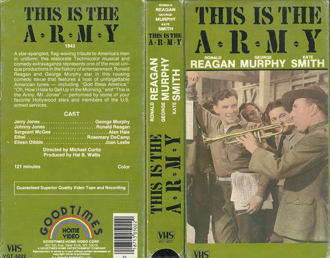 THIS IS THE ARMY VHS COVER, VHS COVERS