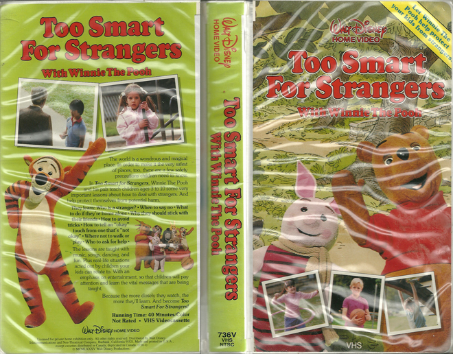 TOO SMART FOR STRANGERS WITH WINNIE THE POO VHS COVER