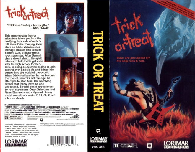 TRICK OR TREAT LORIMAR VHS COVER