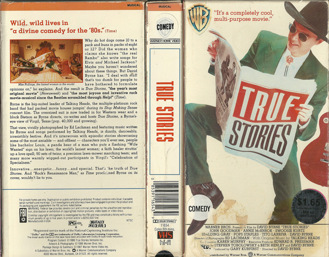 TRUE STORIES VHS COVER