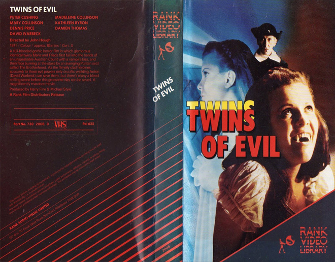 TWINS OF EVIL RANK VIDEO LIBRARY VHS COVER