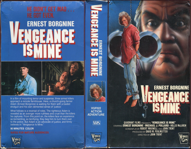 VENGEANCE IS MINE ERNEST BORGNINE VHS COVER, VHS COVERS