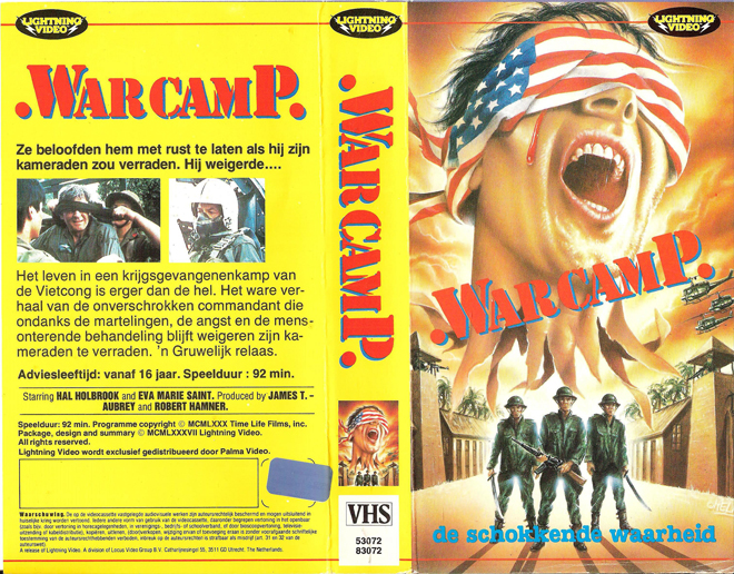 WAR CAMP, LIGHTNING VIDEO, VHS COVER, VHS COVERS