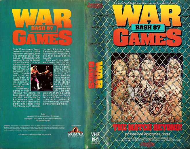 WAR GAMES : BASH 87 VHS COVER, VHS COVERS
