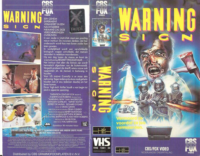 WARNING SIGN VHS COVER