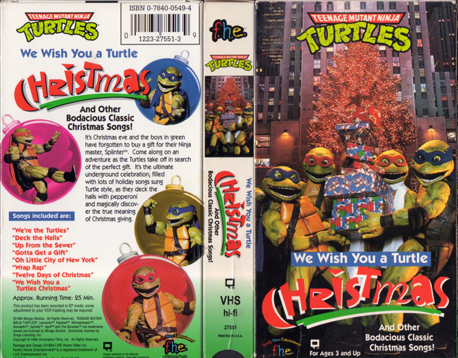 WE WISH YOU A TURTLE CHRISTMAS - SUBMITTED BY ZACH CARTER, VHS COVERS