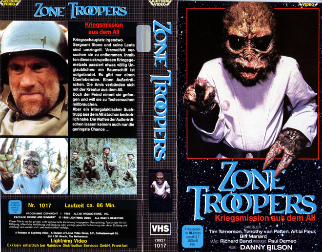 ZONE TROOPERS GERMAN VHS COVER