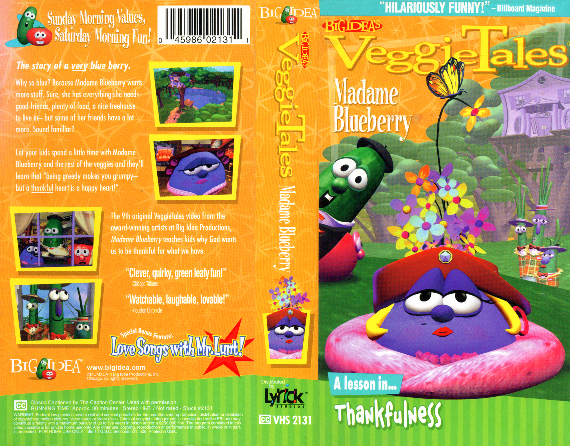 Veggietales madame blueberry vhs