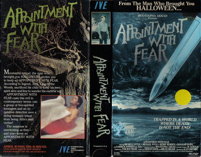 APPOINTMENT WITH FEAR, HORROR, ACTION EXPLOITATION, ACTION, HORROR, SCI-FI, MUSIC, THRILLER, SEX COMEDY,  DRAMA, SEXPLOITATION, VHS COVER, VHS COVERS, DVD COVER, DVD COVERS