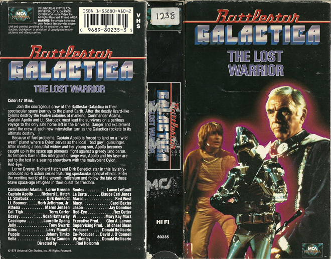BATTLESTAR GALACTICA : THE LOST WARRIOR VHS COVER