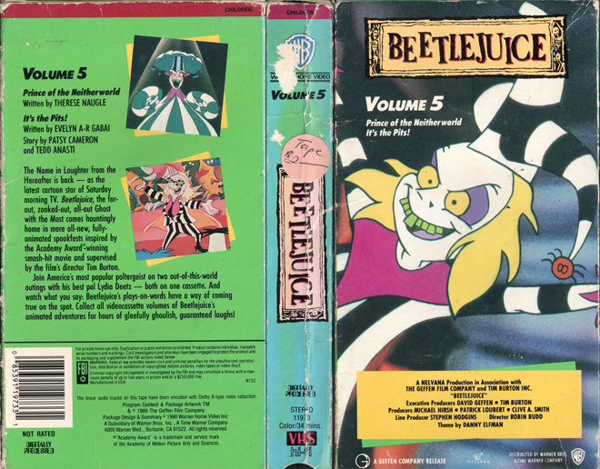 BEETLEJUICE CARTOON : PRINCE OF THE NEITHERWORLD VHS COVER