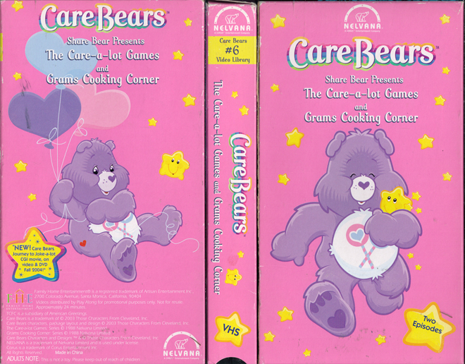 CAREBEARS : THE CARE-A-LOT GAMES VHS COVER