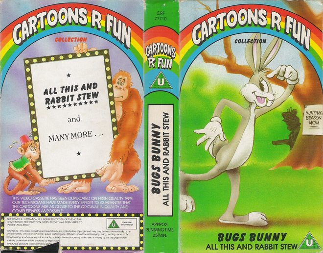 CARTOONS R FUN COLLECTION BUGS BUNNY VHS COVER