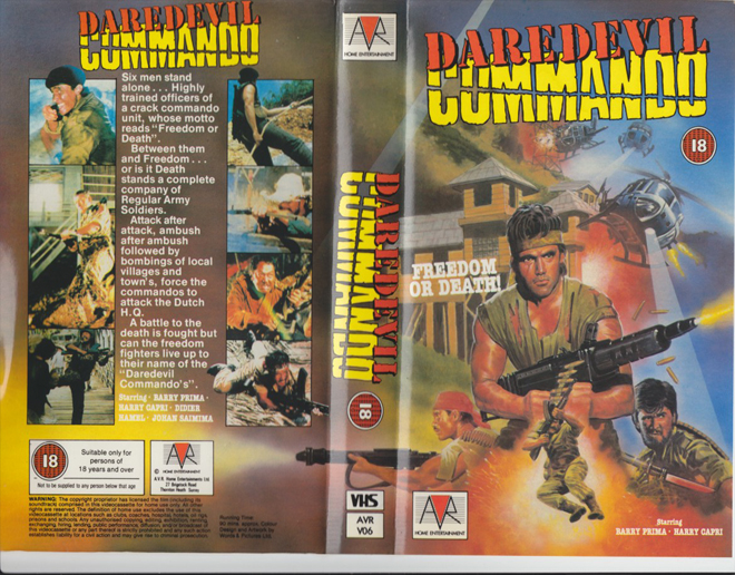 DAREDEVIL COMMANDO, BIG BOX VHS, HORROR, ACTION EXPLOITATION, ACTION, ACTIONXPLOITATION, SCI-FI, MUSIC, THRILLER, SEX COMEDY,  DRAMA, SEXPLOITATION, VHS COVER, VHS COVERS, DVD COVER, DVD COVERS