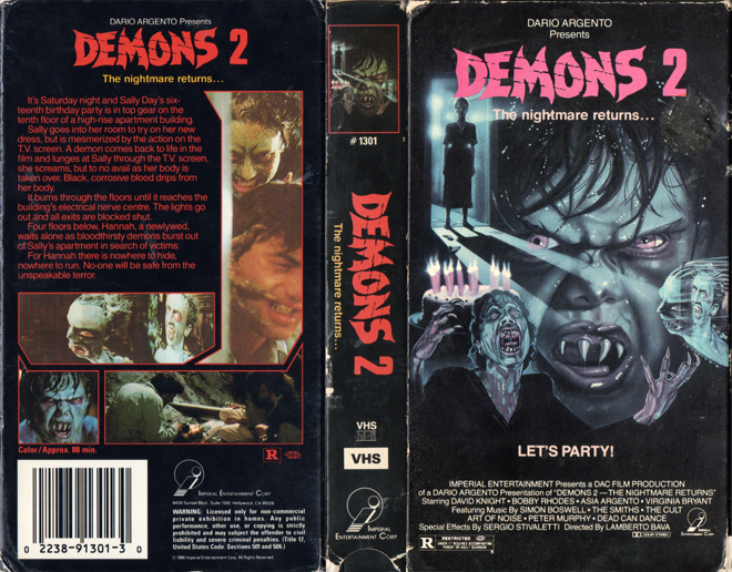 DEMONS 2 VHS COVER, VHS COVERS - SUBMITTED BY ZACH CARTER