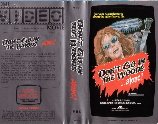 DONT GO IN THE WOODS ALONE HOME VIDEO MOVIE VHS COVER