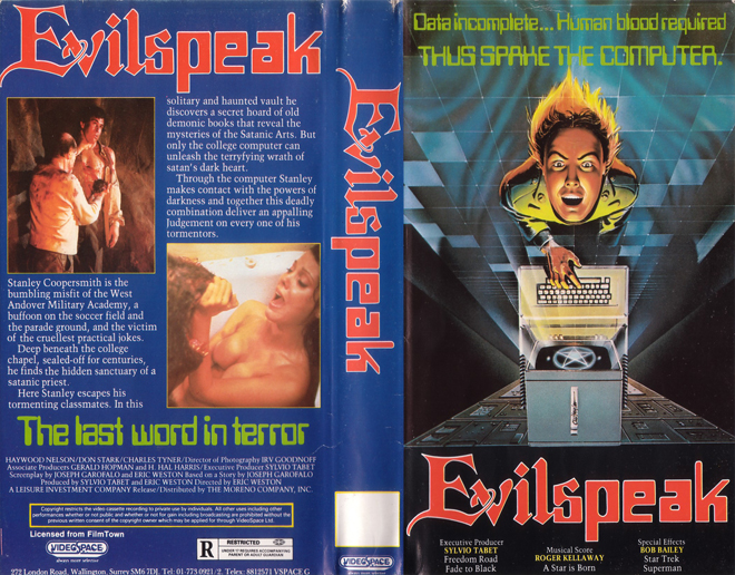 EVILSPEAK VIDEOSPACE VHS COVER