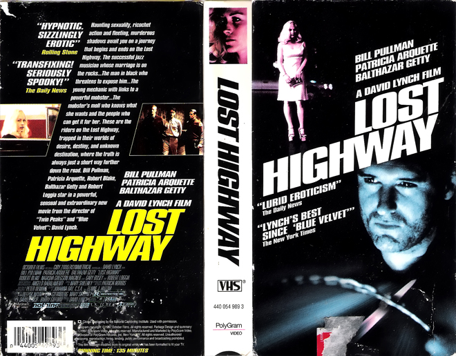 LOST HIGHWAY, HORROR, ACTION EXPLOITATION, ACTION, HORROR, SCI-FI, MUSIC, THRILLER, SEX COMEDY,  DRAMA, SEXPLOITATION, VHS COVER, VHS COVERS