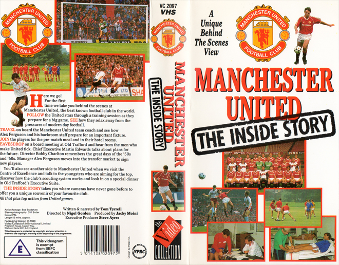 MANCHESTER UNITED : THE INSIDE STORY VHS COVER