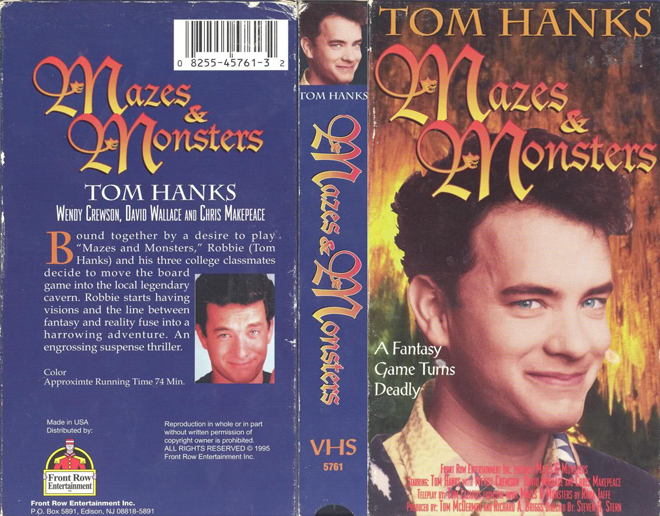MAZES AND MONSTERS TOM HANKS VHS COVER