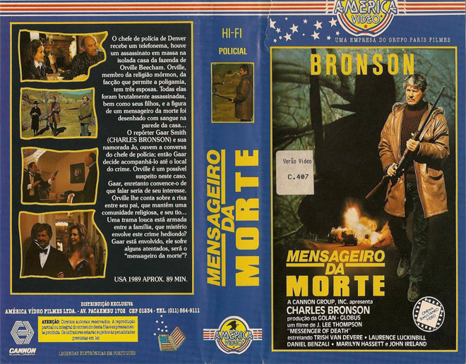 MENSAGEIRO DA MORTE VHS COVER