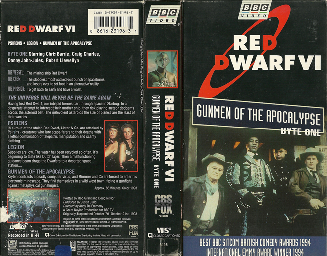 RED DWARF VI GUNMEN OF THE APOCALYPSE VHS COVER