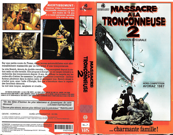 TEXAS CHAINSAW MASSACRE 2 FRENCH FRANCE VHS COVER