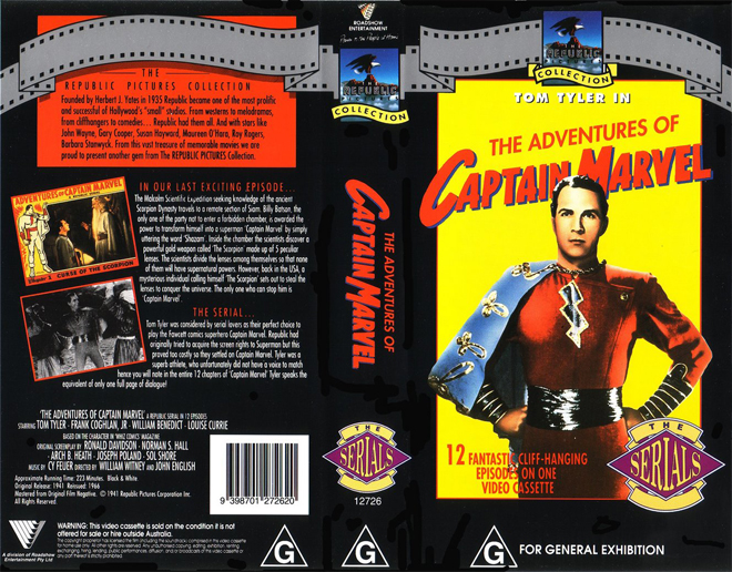 THE ADVENTURES OF CAPTAIN MARVEL VHS COVER