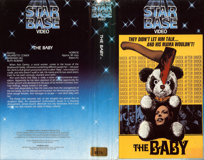 THE BABY, HORROR, STAR BASE VIDEO, AUSTRALIAN, VHS COVER, VHS COVERS