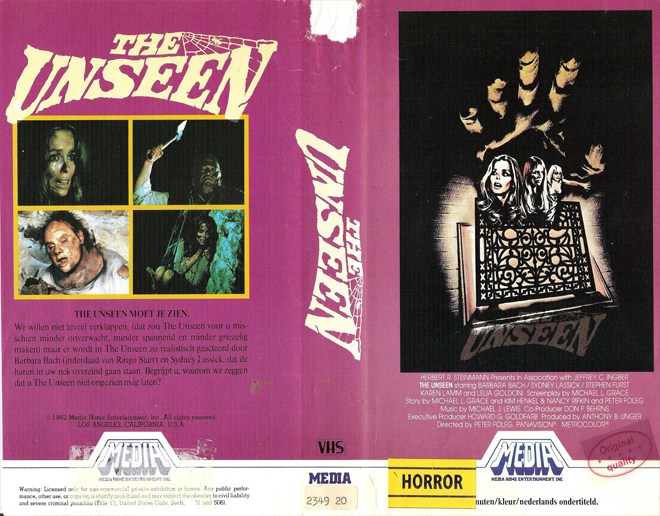 THE UNSEEN VHS COVER, VHS COVERS