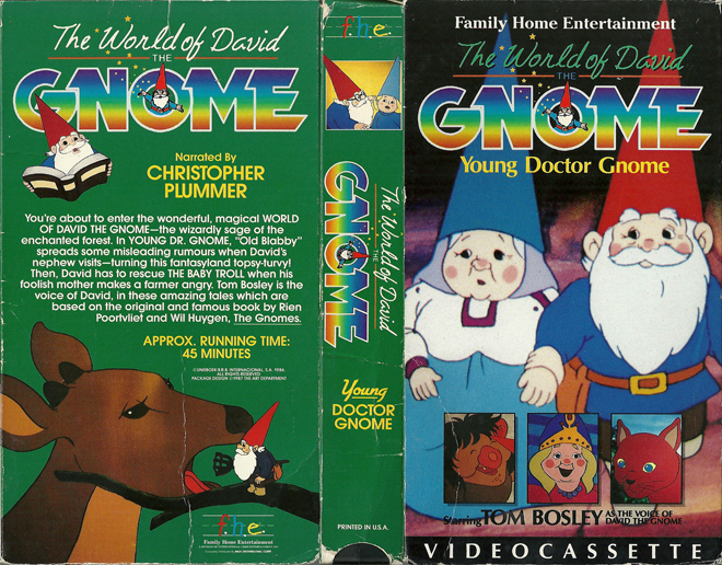 THE WORLD OF DAVID THE GNOME : YOUNG DOCTOR GNOME, ACTION, HORROR, BLAXPLOITATION, HORROR, ACTION EXPLOITATION, SCI-FI, MUSIC, SEX COMEDY, DRAMA, SEXPLOITATION, BIG BOX, CLAMSHELL, VHS COVER, VHS COVERS, DVD COVER, DVD COVERS
