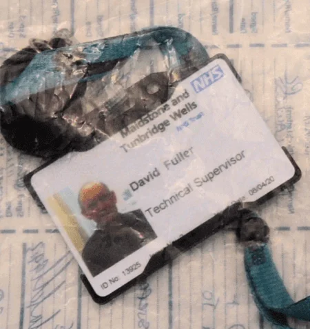 David Fuller's Maidstone and Tunbridge Wells NHS Trust staff identification badge
