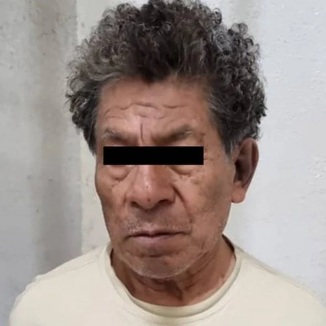 Andrés Mendoza Celis, his eyes masked by a black bar, in a photograph published by Mexican media