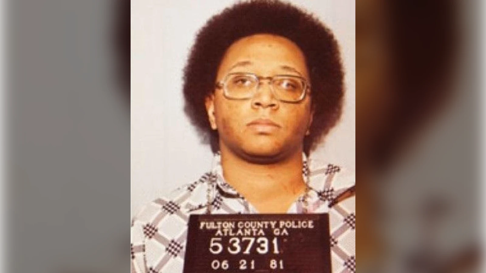 Fulton County Police booking photograph of Wayne Williams, front view, dated June 21, 1981
