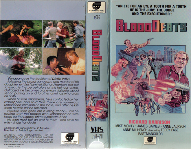 BLOOD DEBTS VHS COVER