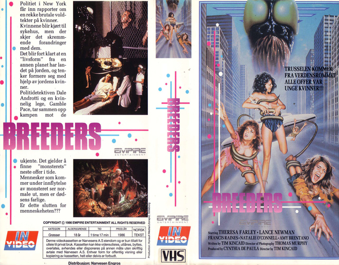 BREEDERS, ACTION, HORROR, BLAXPLOITATION, HORROR, ACTION EXPLOITATION, SCI-FI, MUSIC, SEX COMEDY, DRAMA, SEXPLOITATION, BIG BOX, CLAMSHELL, VHS COVER, VHS COVERS, DVD COVER, DVD COVERS