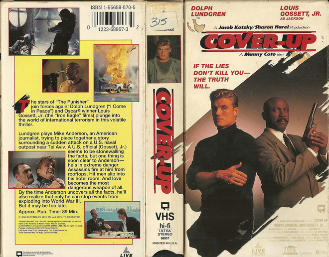 COVER UP, DOLPH LUNDGREN, BIG BOX VHS, HORROR, ACTION EXPLOITATION, ACTION, ACTIONXPLOITATION, SCI-FI, MUSIC, THRILLER, SEX COMEDY,  DRAMA, SEXPLOITATION, VHS COVER, VHS COVERS, DVD COVER, DVD COVERS