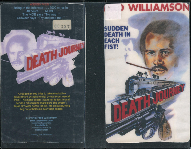 DEATH JOURNEY, ACTION, HORROR, BLAXPLOITATION, HORROR, ACTION EXPLOITATION, SCI-FI, MUSIC, SEX COMEDY, DRAMA, SEXPLOITATION, VHS COVER, VHS COVERS