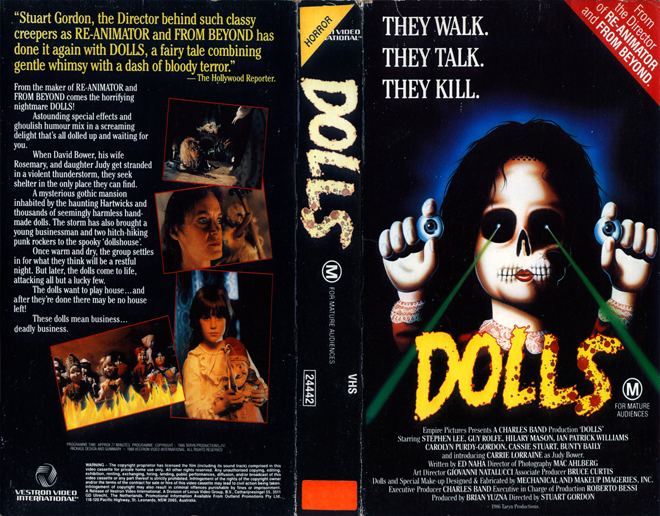 DOLLS, AUSTRALIAN, HORROR, ACTION EXPLOITATION, ACTION, HORROR, SCI-FI, MUSIC, THRILLER, SEX COMEDY,  DRAMA, SEXPLOITATION, VHS COVER, VHS COVERS, DVD COVER, DVD COVERS