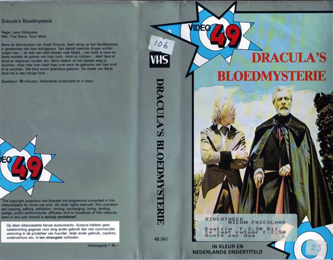 DRACULAS BLOEDMYSTERIE, HORROR, ACTION EXPLOITATION, ACTION, HORROR, SCI-FI, MUSIC, THRILLER, SEX COMEDY, DRAMA, SEXPLOITATION, BIG BOX, CLAMSHELL, VHS COVER, VHS COVERS, DVD COVER, DVD COVERS