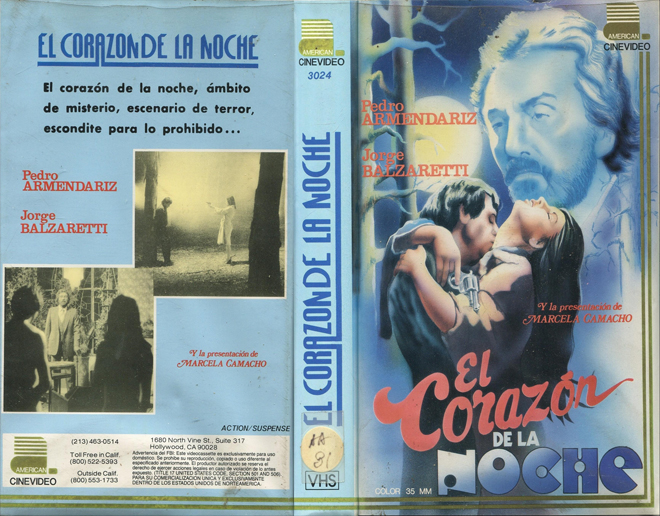 EL CORAZON DE LA NOCHE, ACTION, HORROR, BLAXPLOITATION, HORROR, ACTION EXPLOITATION, SCI-FI, MUSIC, SEX COMEDY, DRAMA, SEXPLOITATION, VHS COVER, VHS COVERS, DVD COVER, DVD COVERS