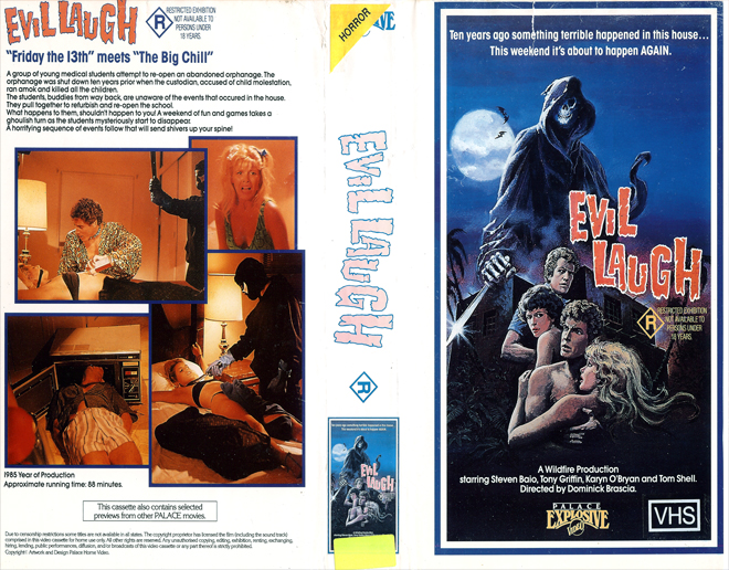 EVIL LAUGH, AUSTRALIAN, HORROR, ACTION EXPLOITATION, ACTION, HORROR, SCI-FI, MUSIC, THRILLER, SEX COMEDY,  DRAMA, SEXPLOITATION, VHS COVER, VHS COVERS, DVD COVER, DVD COVERS