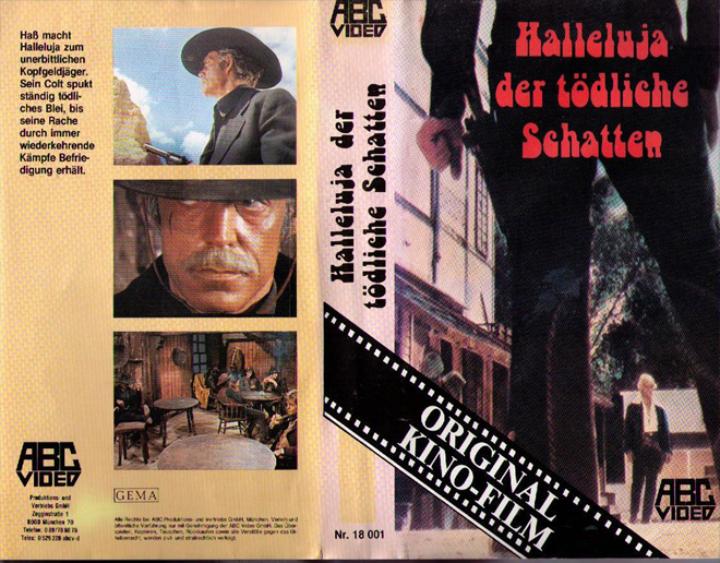 HALLELUJA DER TODLICHE SCHATTEN, ACTION VHS COVER, HORROR VHS COVER, BLAXPLOITATION VHS COVER, HORROR VHS COVER, ACTION EXPLOITATION VHS COVER, SCI-FI VHS COVER, MUSIC VHS COVER, SEX COMEDY VHS COVER, DRAMA VHS COVER, SEXPLOITATION VHS COVER, BIG BOX VHS COVER, CLAMSHELL VHS COVER, VHS COVER, VHS COVERS, DVD COVER, DVD COVERS