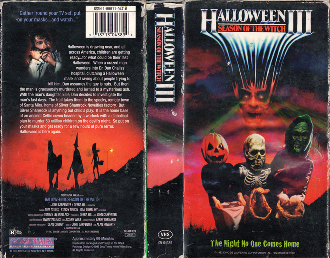 HALLOWEEN 3 : SEASON OF THE WITCH VHS COVER