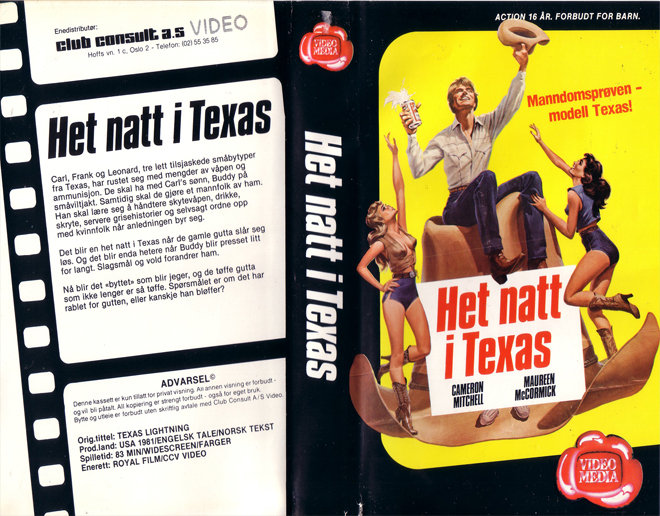 HET NATT I TEXAS, HORROR, ACTION EXPLOITATION, ACTION, HORROR, SCI-FI, MUSIC, THRILLER, SEX COMEDY,  DRAMA, SEXPLOITATION, VHS COVER, VHS COVERS, DVD COVER, DVD COVERS