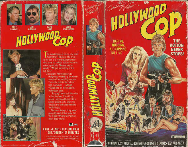 HOLLYWOOD COP, BIG BOX VHS, HORROR, ACTION EXPLOITATION, ACTION, ACTIONXPLOITATION, SCI-FI, MUSIC, THRILLER, SEX COMEDY,  DRAMA, SEXPLOITATION, VHS COVER, VHS COVERS, DVD COVER, DVD COVERS