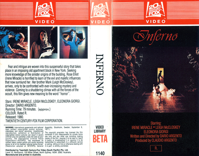 INFERNO, AUSTRALIAN, HORROR, ACTION EXPLOITATION, ACTION, HORROR, SCI-FI, MUSIC, THRILLER, SEX COMEDY,  DRAMA, SEXPLOITATION, VHS COVER, VHS COVERS, DVD COVER, DVD COVERS