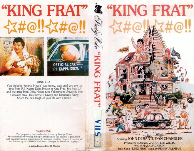 KING FRAT DAN CHANDLER, BIG BOX VHS, HORROR, ACTION EXPLOITATION, ACTION, ACTIONXPLOITATION, SCI-FI, MUSIC, THRILLER, SEX COMEDY,  DRAMA, SEXPLOITATION, VHS COVER, VHS COVERS, DVD COVER, DVD COVERS